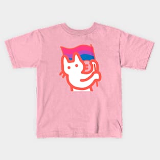 owie waving the bisexual flag Kids T-Shirt